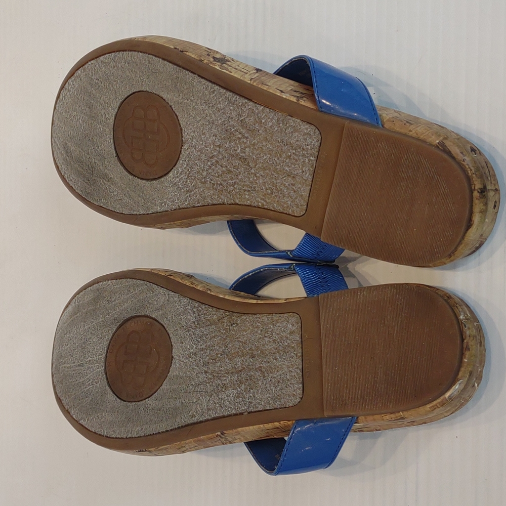 Dana Buchman Blue/Teal Straps Silver Medallion Thong Flat Sandals - Picture 10 of 13
